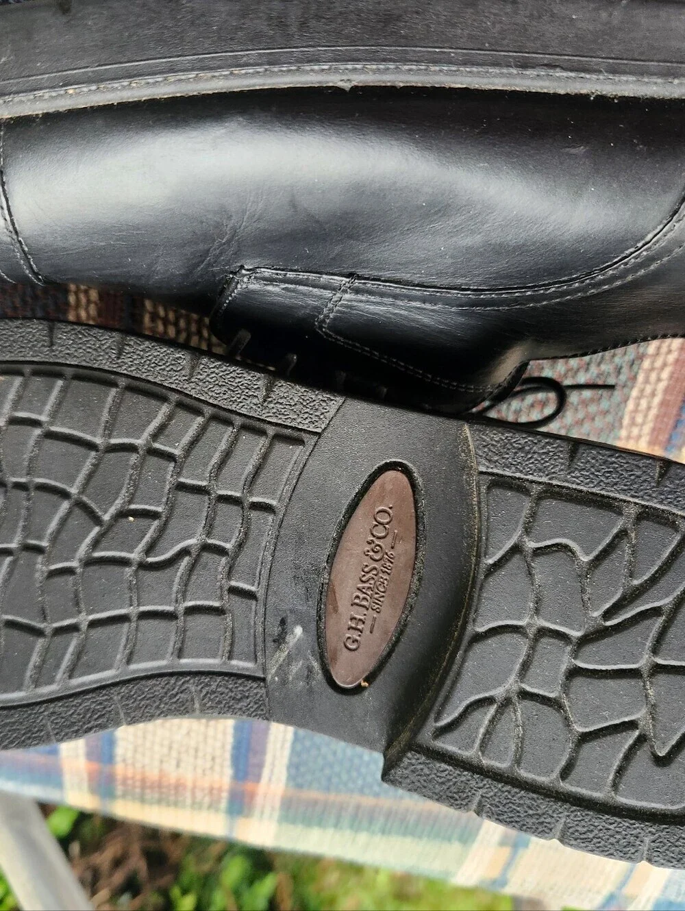GH BASS BLACK DRESS shoes Lace Up Like New Size 10.5